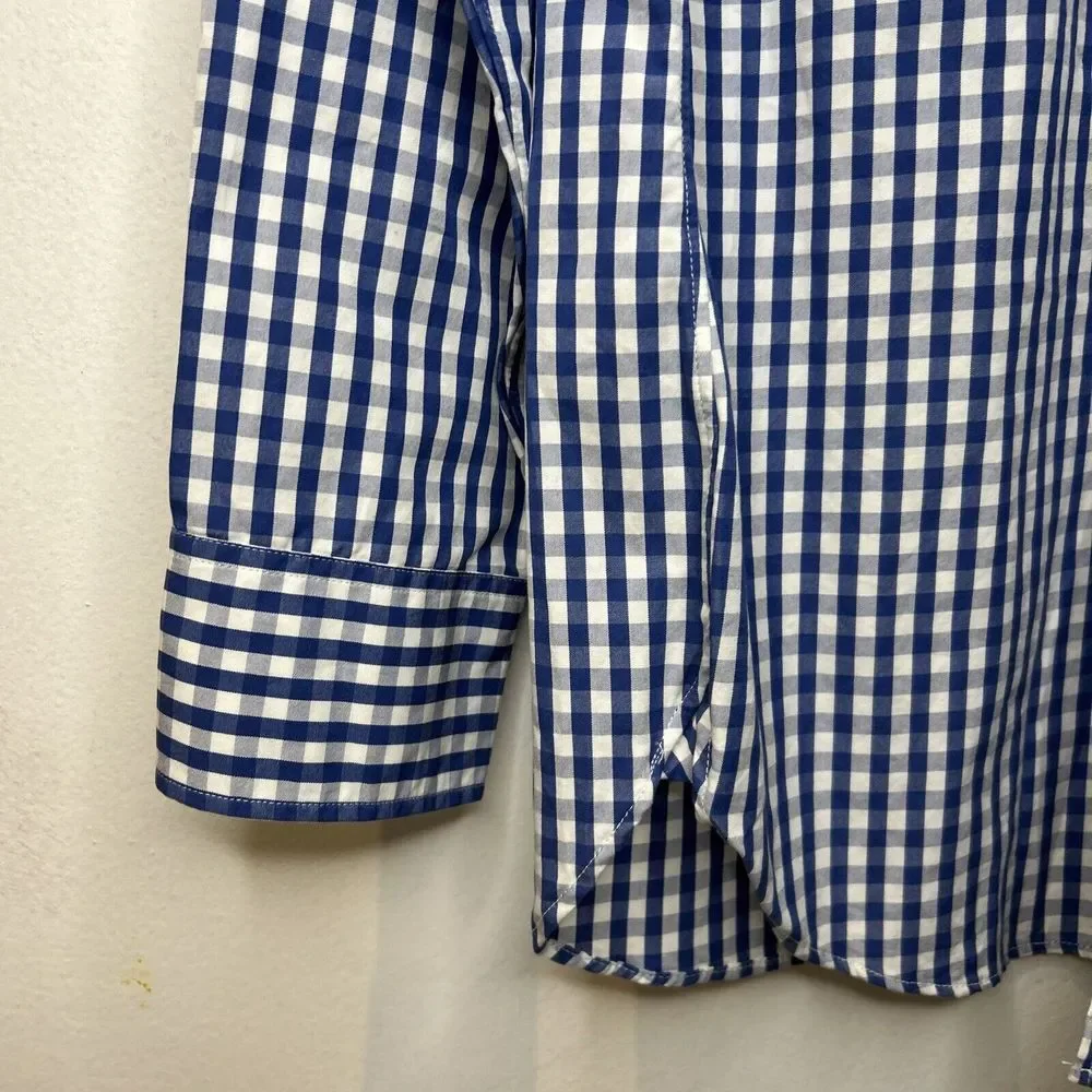 Men's J.Crew Performance Shirt Blue White‎ Sz M